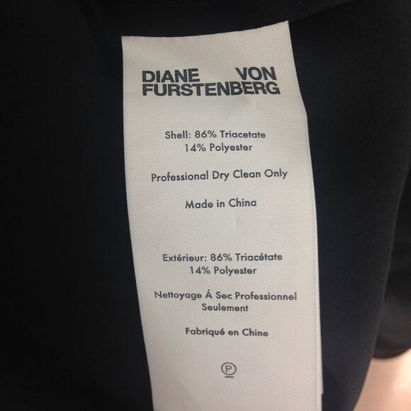 DIANE Von Furstenberg Black Asymmetrical Ruffle Sleeveless Blouse S - Picture 7 of 7